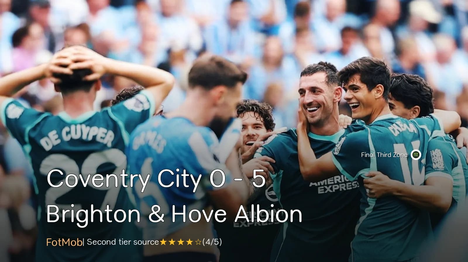 Coventry City 0 - 5 Brighton & Hove Albion