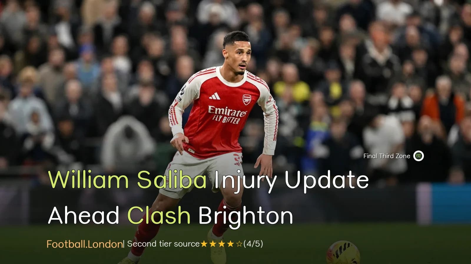 William Saliba Injury Update Ahead of Brighton vs Arsenal Clash