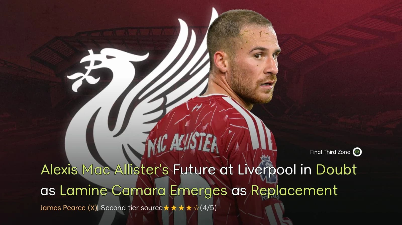 Alexis Mac Allister's Future at Liverpool in Doubt as Lamine Camara Emerges as Replacement