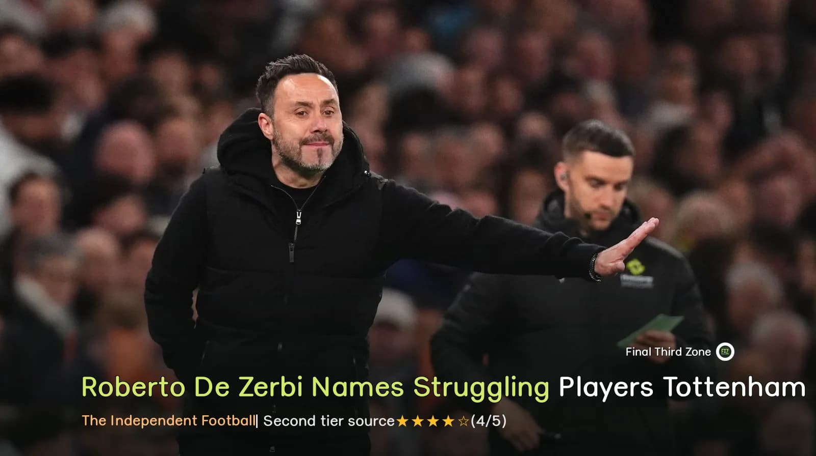 Roberto De Zerbi Names Struggling Players After Tottenham's Loss to Brentford