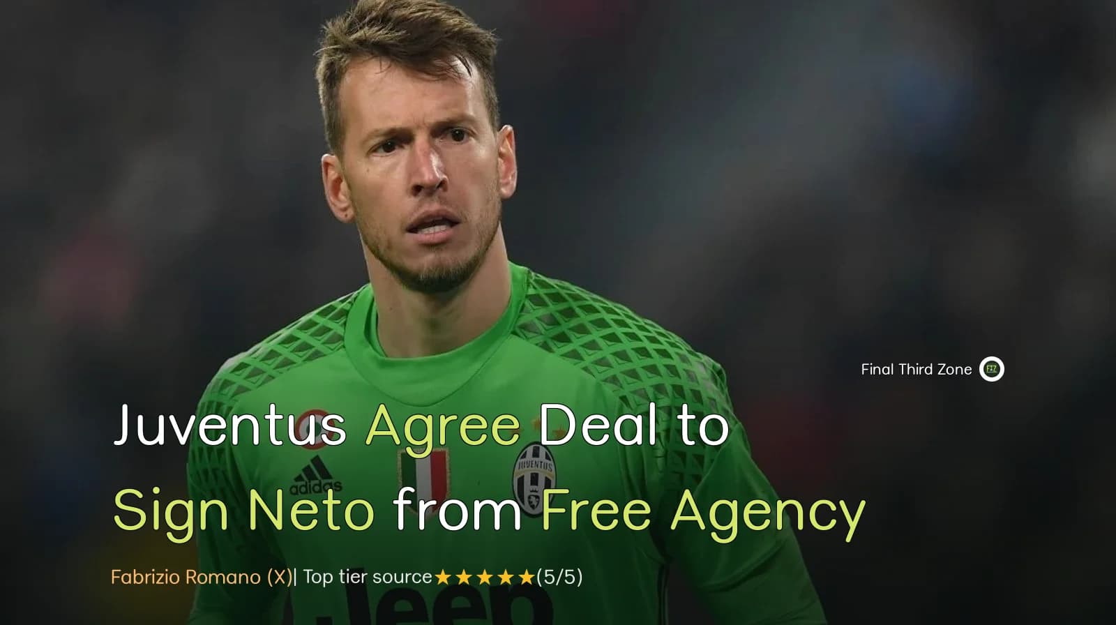 Juventus Agree Deal to Sign Neto from Free Agency