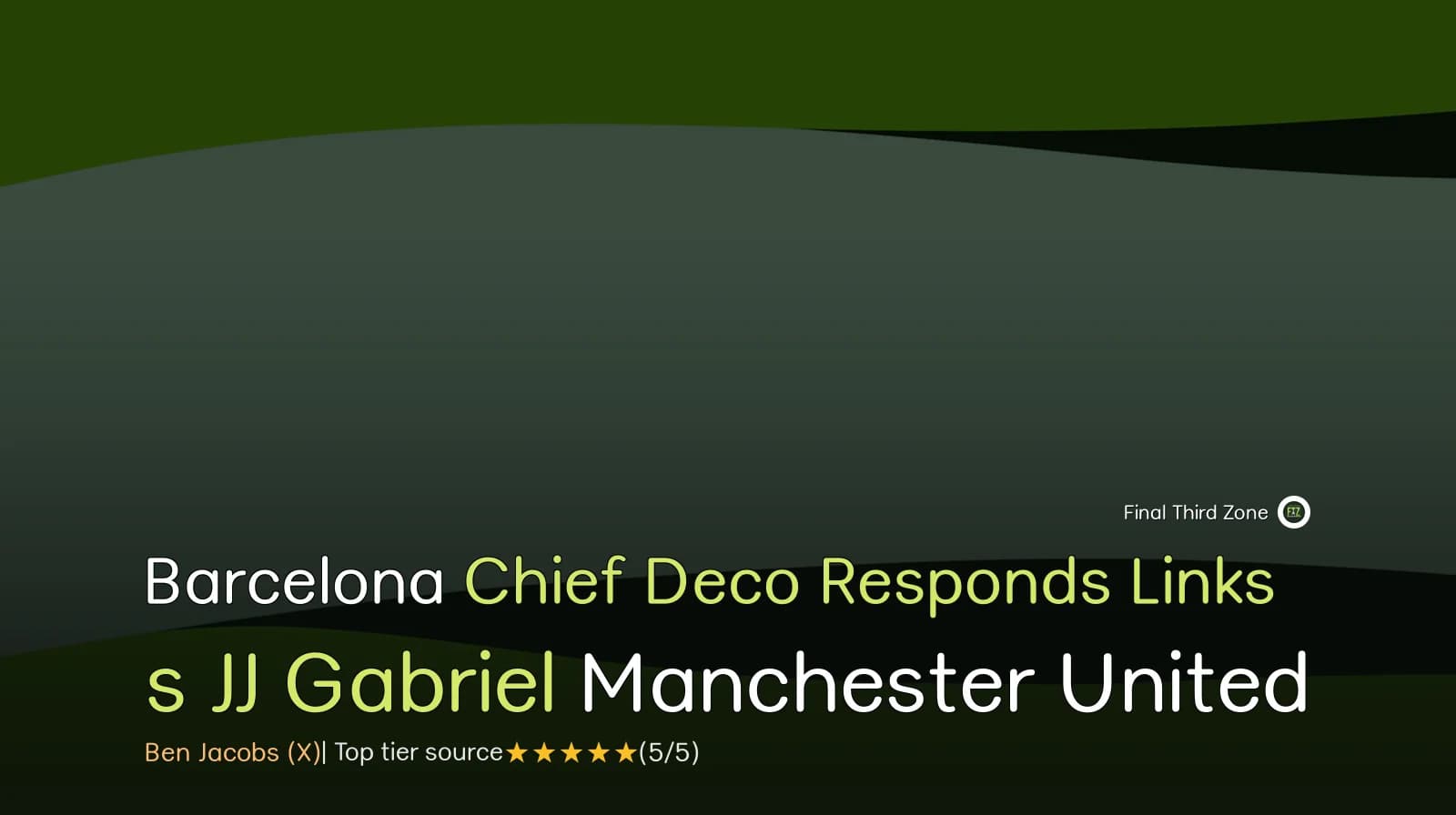 Barcelona Chief Deco Responds to Links with Manchester United's JJ Gabriel