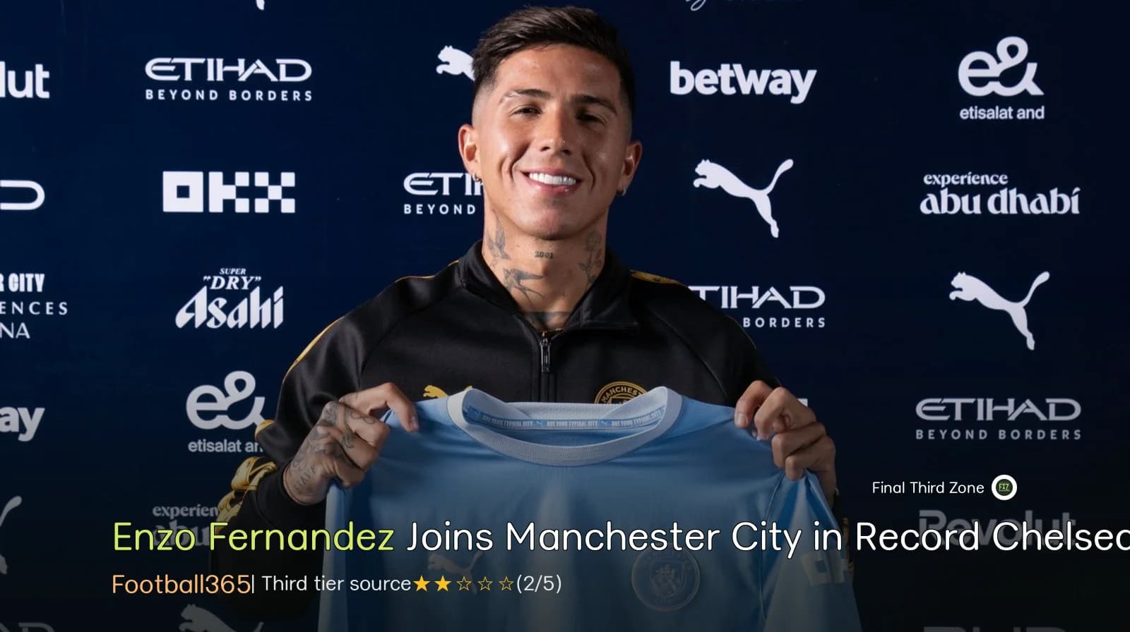 Enzo Fernandez Joins Manchester City in Record Transfer from Chelsea