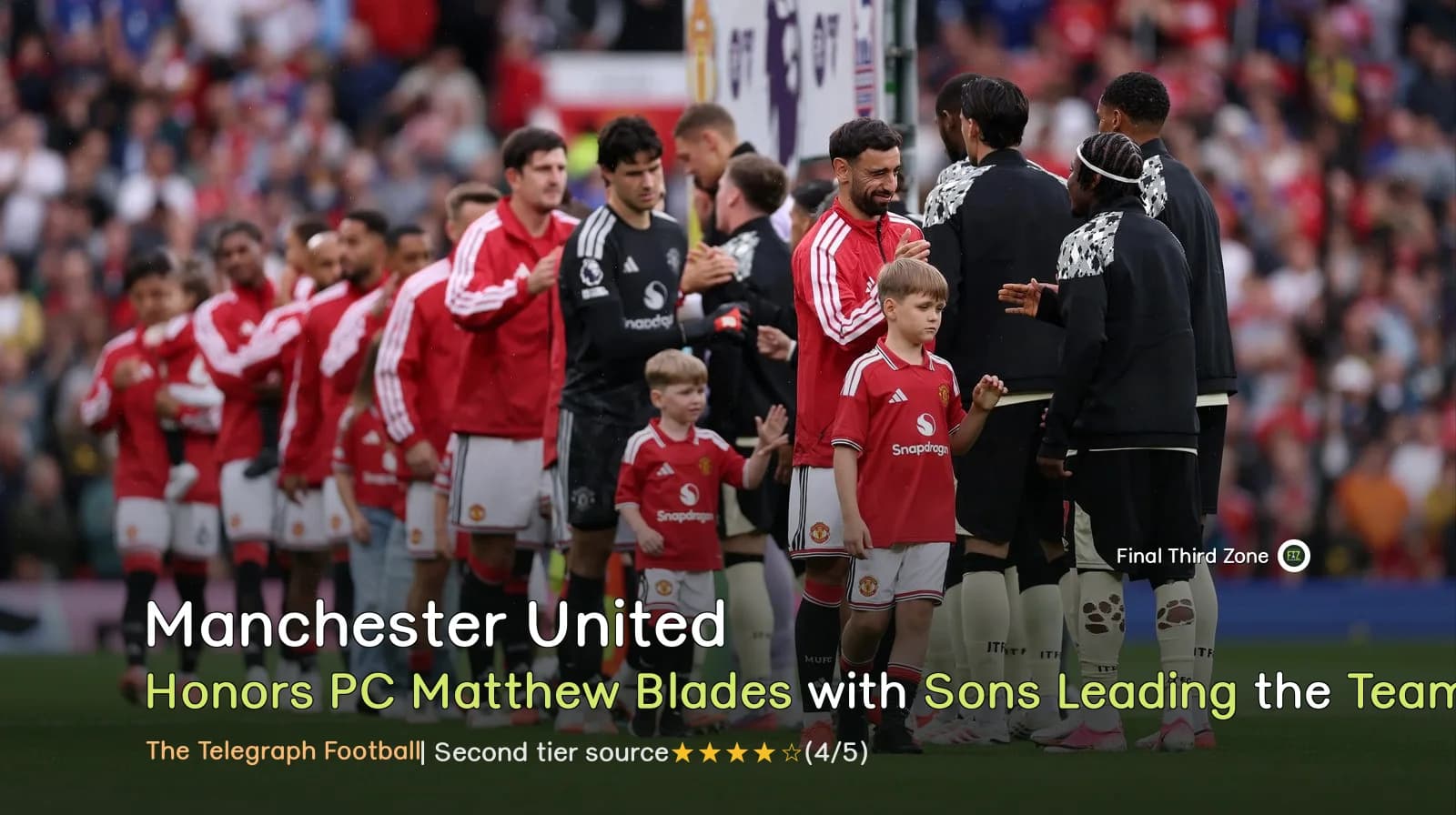 Manchester United Honors PC Matthew Blades with Sons Leading the Team