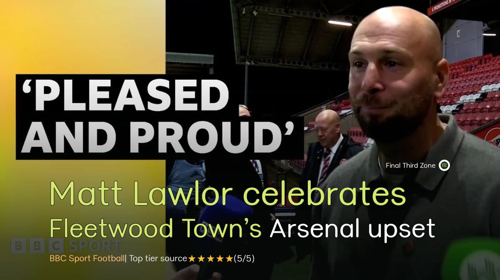 Matt Lawlor celebrates Fleetwood Town’s Arsenal upset