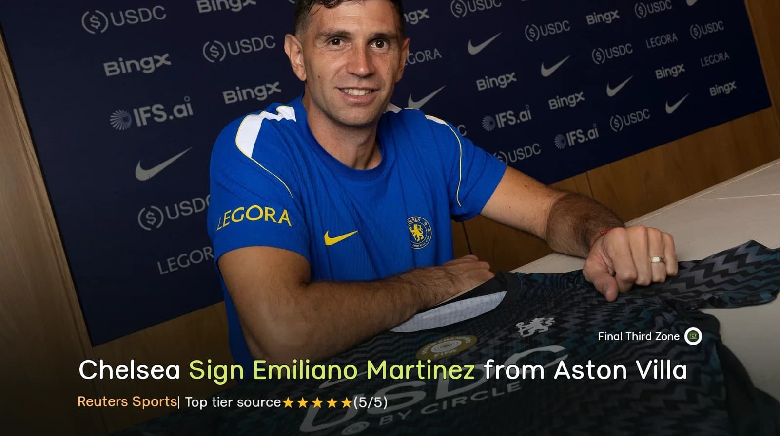 Chelsea Sign Emiliano Martinez from Aston Villa on Three-Year Deal