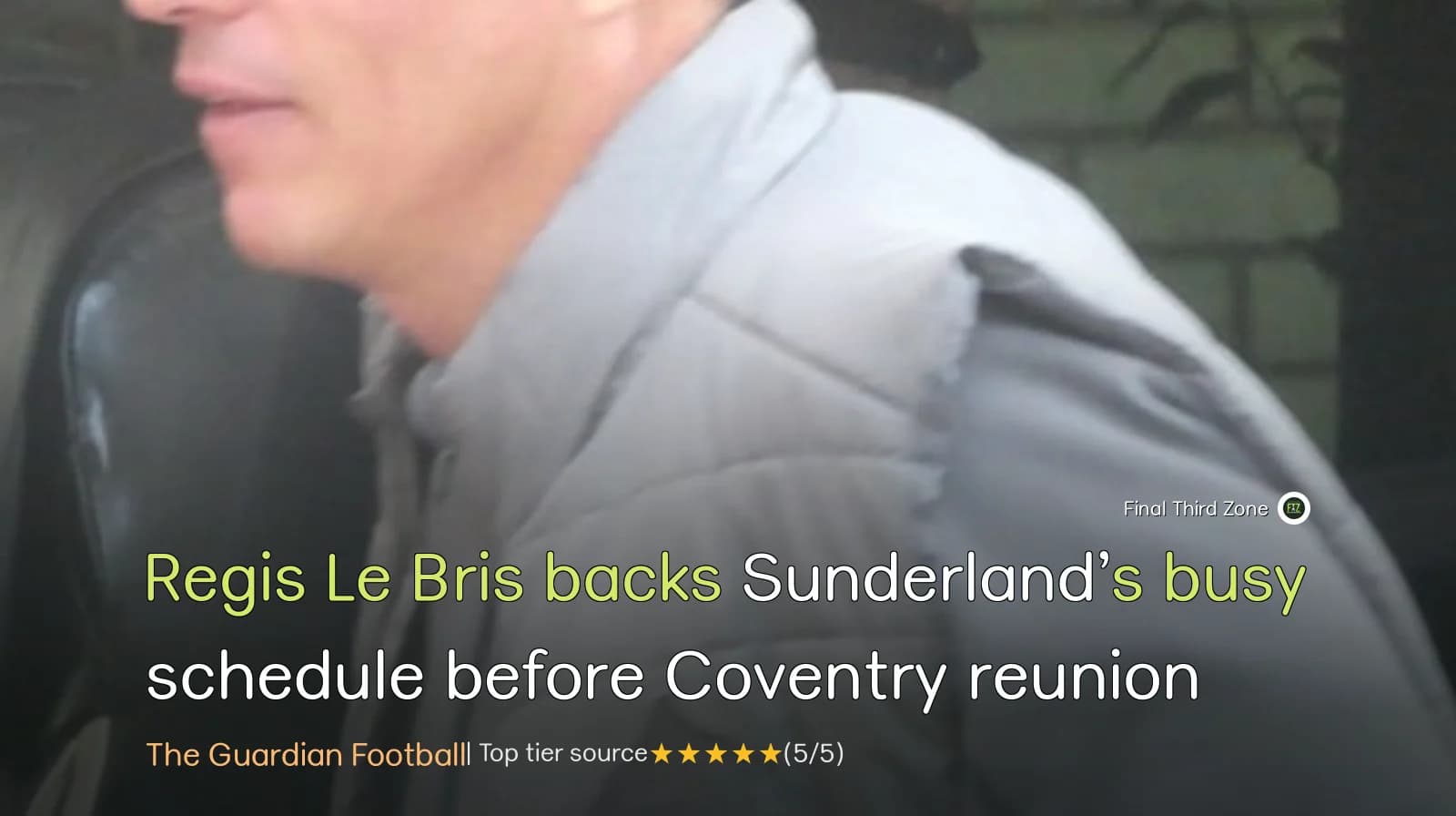 Régis Le Bris backs Sunderland’s busy schedule before Coventry reunion