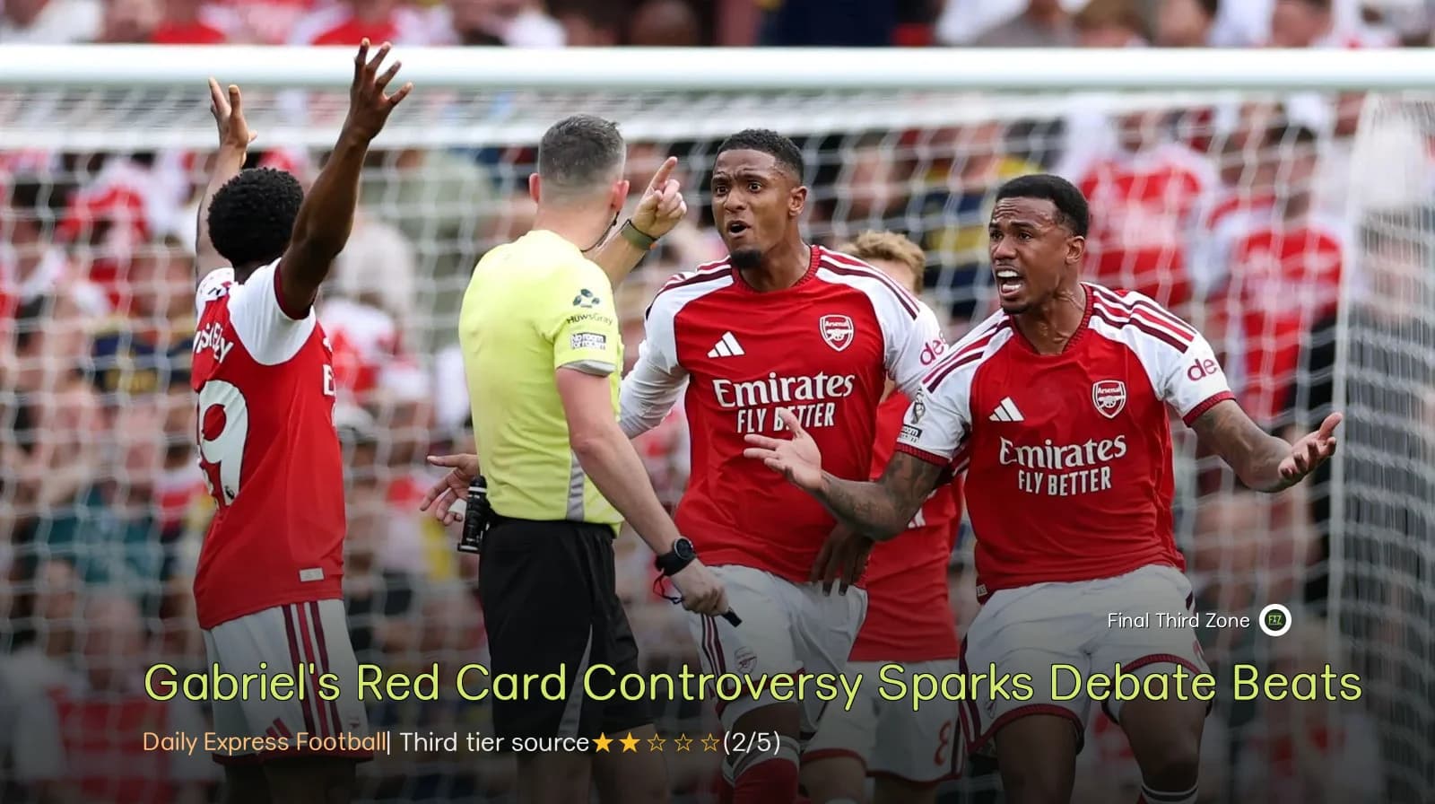 Gabriel's Red Card Controversy Sparks Debate After Arsenal Beats Chelsea