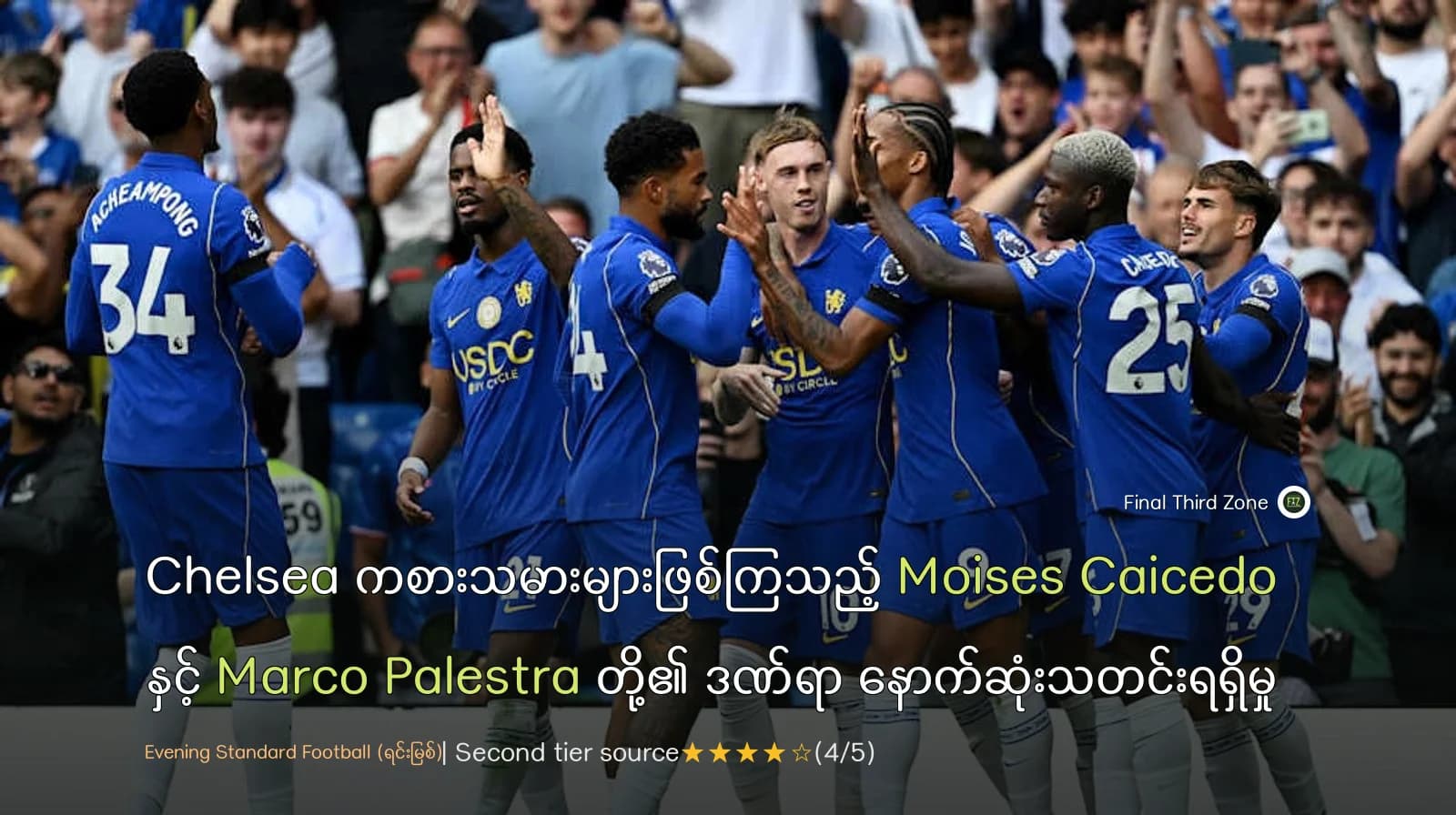 Chelsea ကစားသမားများဖြစ်ကြသည့် Moises Caicedo နှင့် Marco Palestra တို့၏ ဒဏ်ရာ နောက်ဆုံးသတင်းရရှိမှု