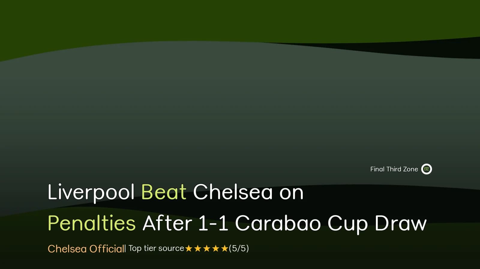 Liverpool Beat Chelsea on Penalties After 1-1 Carabao Cup Draw